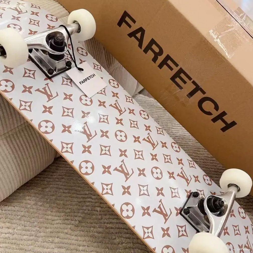 LV SKATEBOARD BROWN MONOGRAM CUSTOM 0523